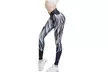 New Women Angel Wing Feather Printed Gym Workout Fitness Yoga Pants - Second Medium