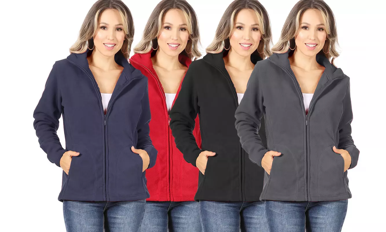 Women's Fleece, Zip-up Jacket with Side Pockets - Primary Image