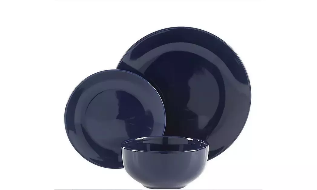 Simply Essential Coupe 12-Piece Dinnerware Set in Navy - Second Medium