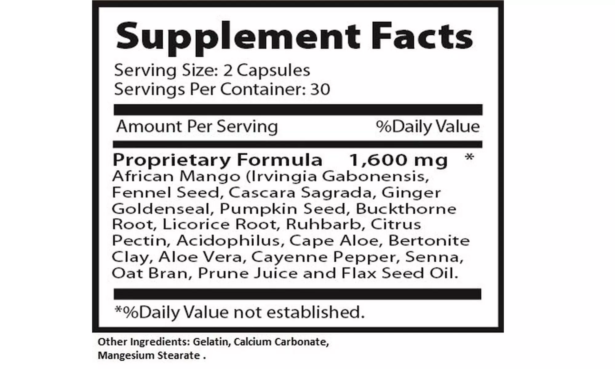 African Mango Cleanse Weight Loss Detox 60 Capsules Per Bottles (4 ) - Second Medium