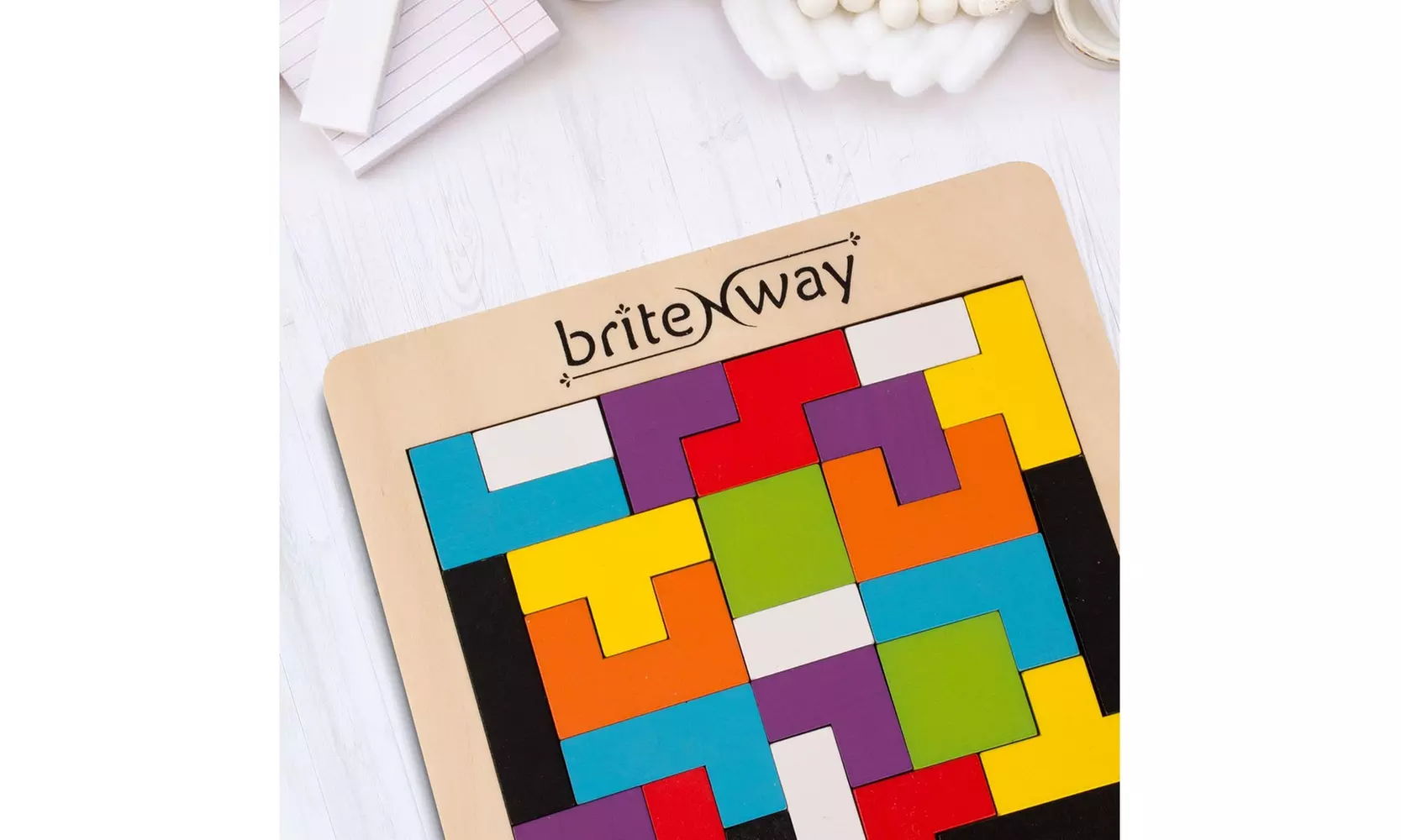 Fun & Educational Wooden Tetris Puzzle Toy For Toddlers & Preschoolers - Primary Image