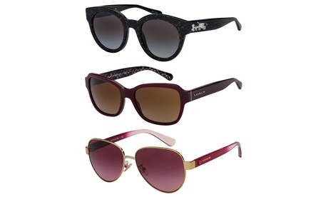 UPC 725125108362 product image for Coach Women's Designer Sunglasses Light Gold-Tone/Burgundy in Blue Small | upcitemdb.com