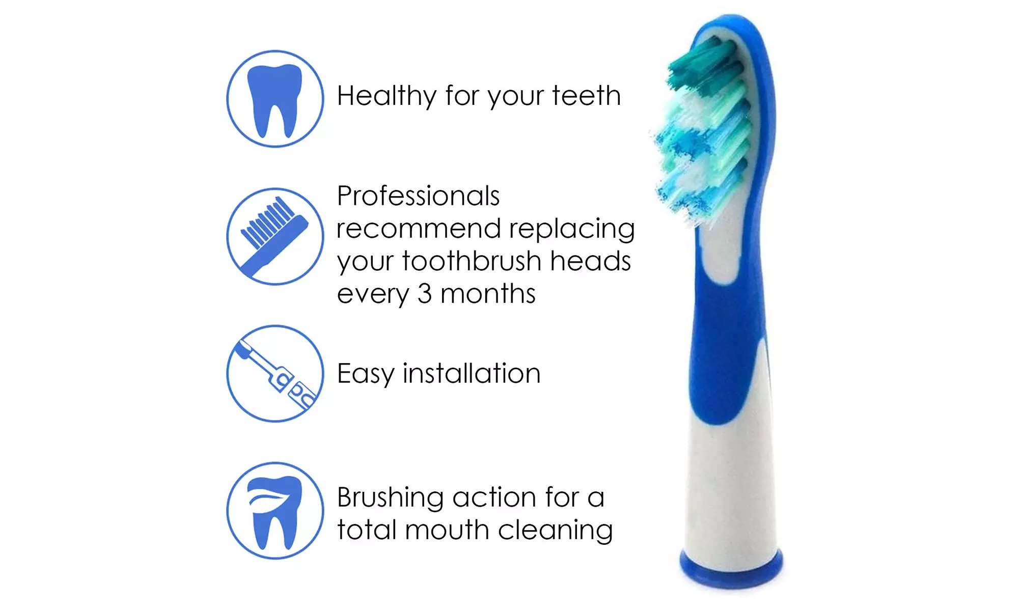 Compatible Replacement Brush Heads for Oral B Sonic Complete & Vitality Sonic - Second Medium