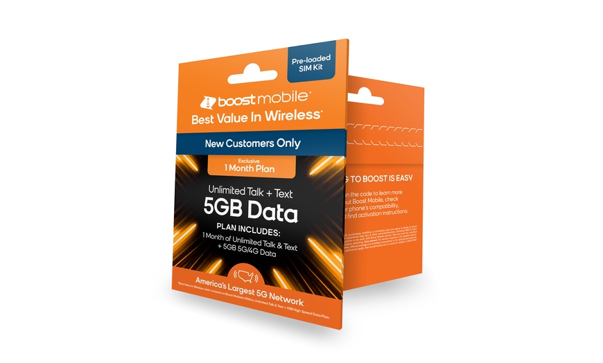 boost mobile preloaded sim card 5gb data 1 month