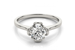 1/3 Carat Floral Design Solitaire Diamond Engagement Ring - Second Medium