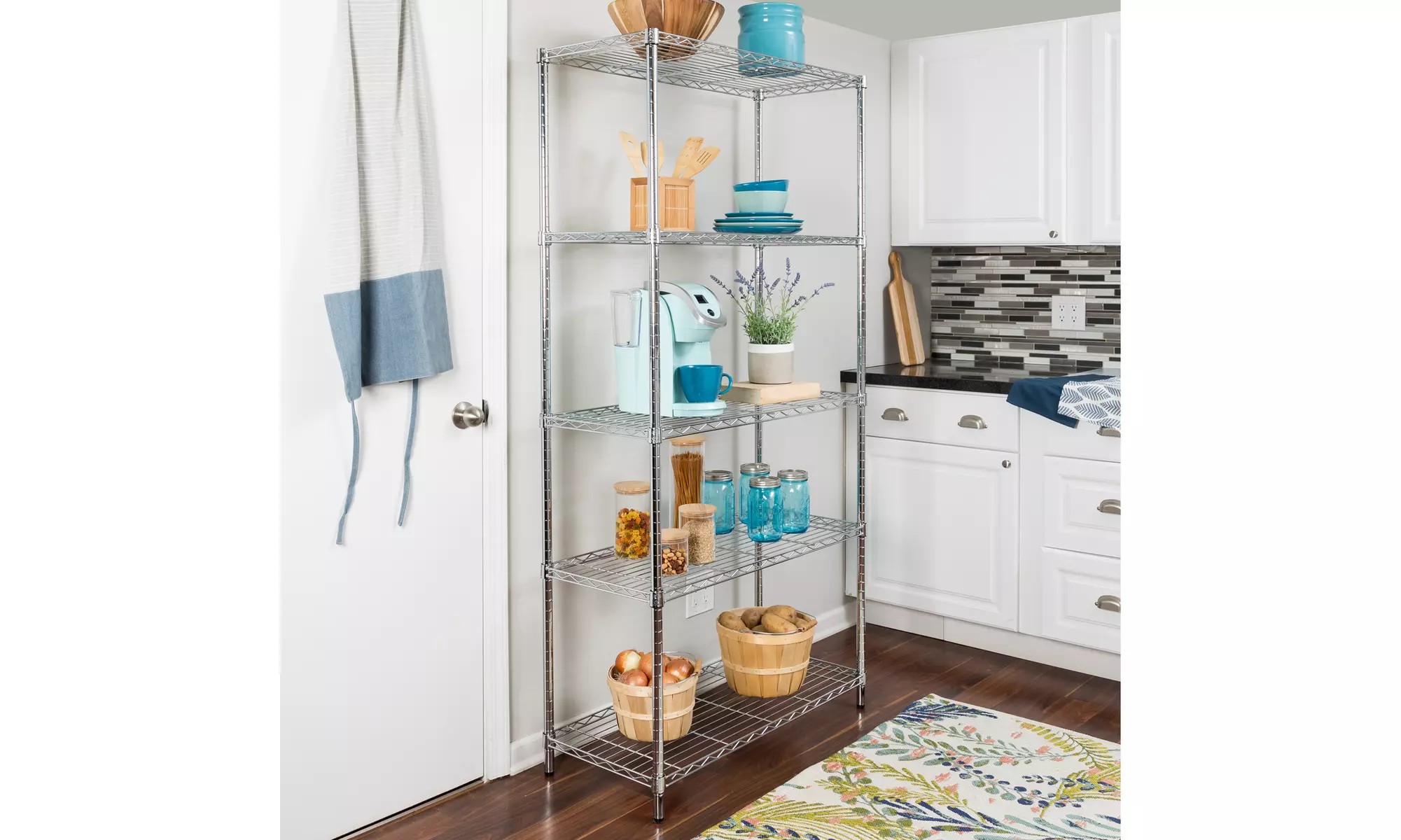 Chrome 5-Tier Heavy-Duty Adjustable Shelf - Primary Image