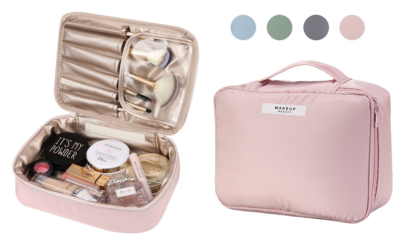 2 Pieces Travel Makeup Bag Toiletry Bag Large Cosmetic Bag with Inner Pouch