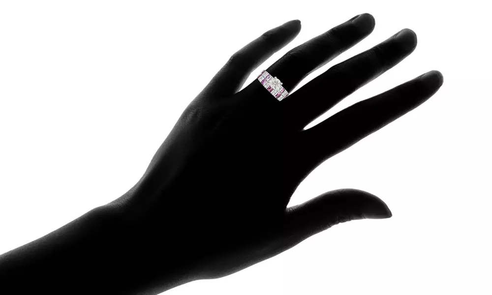1 1/4 Cttw Diamond and Pink Sapphire Bridal Ring set in 14K  Gold by DiamondMuse