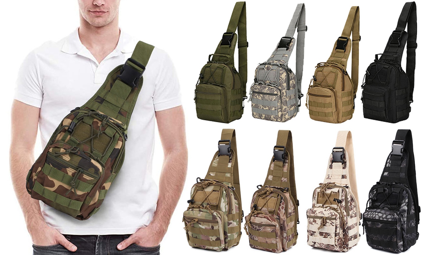 Tactical Crossbody Shoulder Camping Bag Cycle Sling Chest Pack 