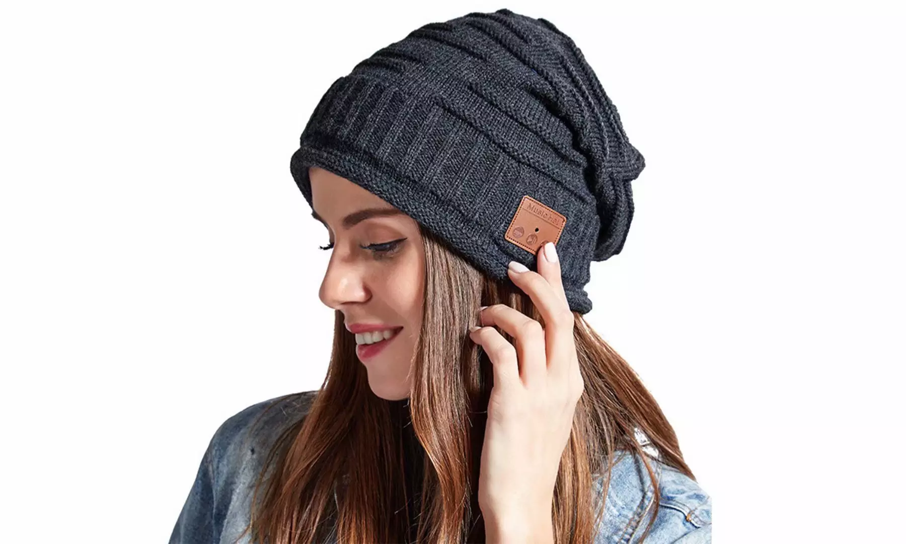 Unisex Knit Bluetooth Beanie Hat Wireless Headphones Hat with Winter Warm Gloves