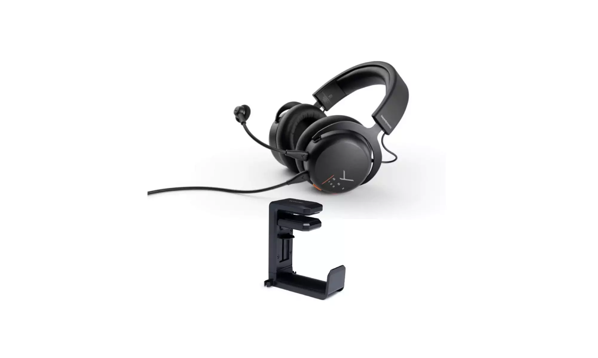 Beyerdynamic MMX 100 Analog Gaming Headset (Black) with Headphone Mount Bundle - Primary Image