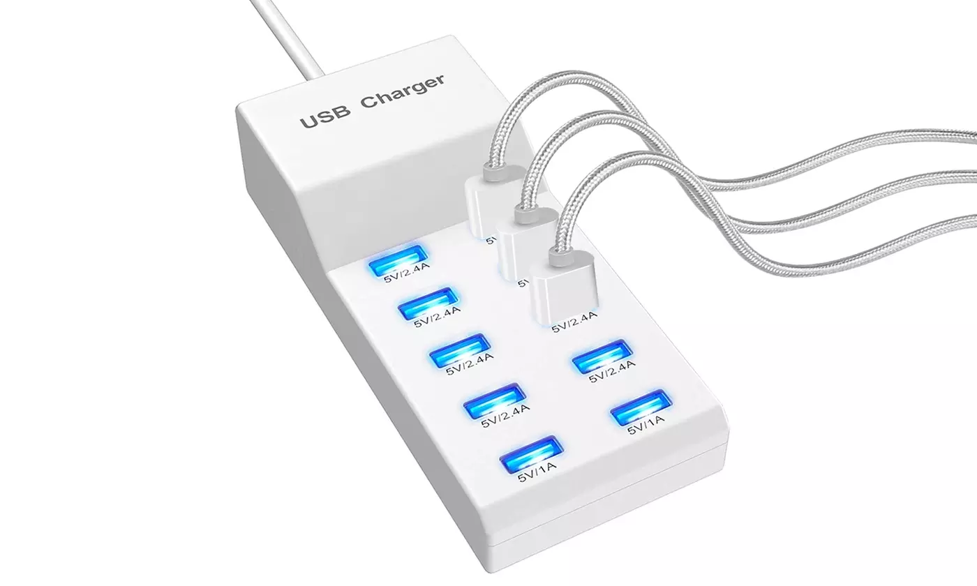 iMounTEK 10-Port USB Charging Hub - 50W Fast Multi-Device Charger