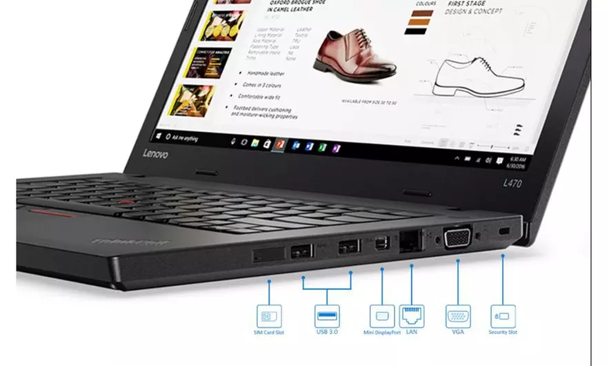 Lenovo Thinkpad L470 Core i5 2.40 GHz 8GB Ram 256GB SSD W10P - Refurbished - Second Medium