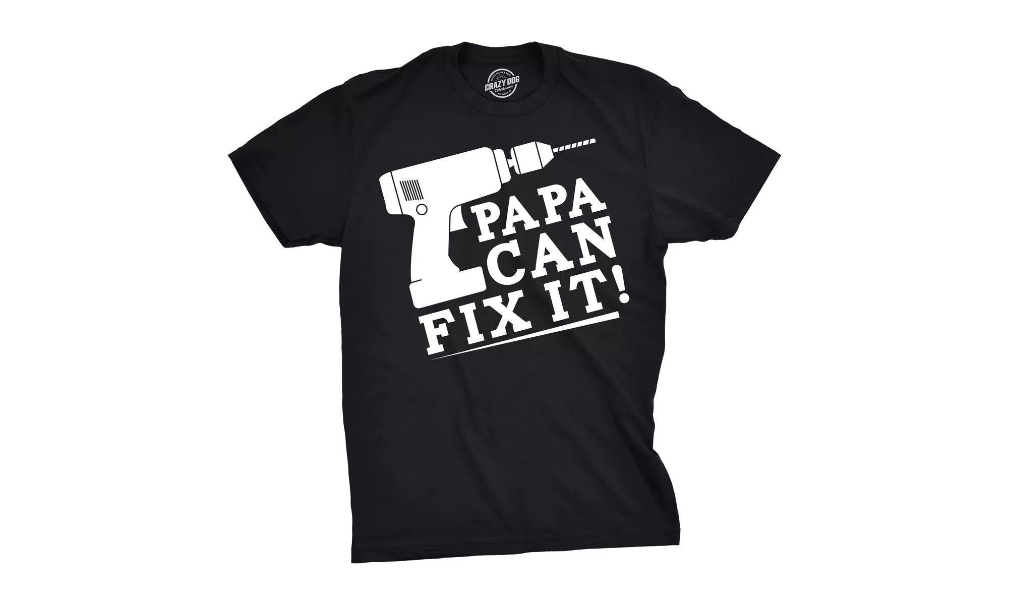 Mens Papa Can Fix It Tshirt Funny Dad Fathers Day Power Tool Tee For Guys - Primary Image