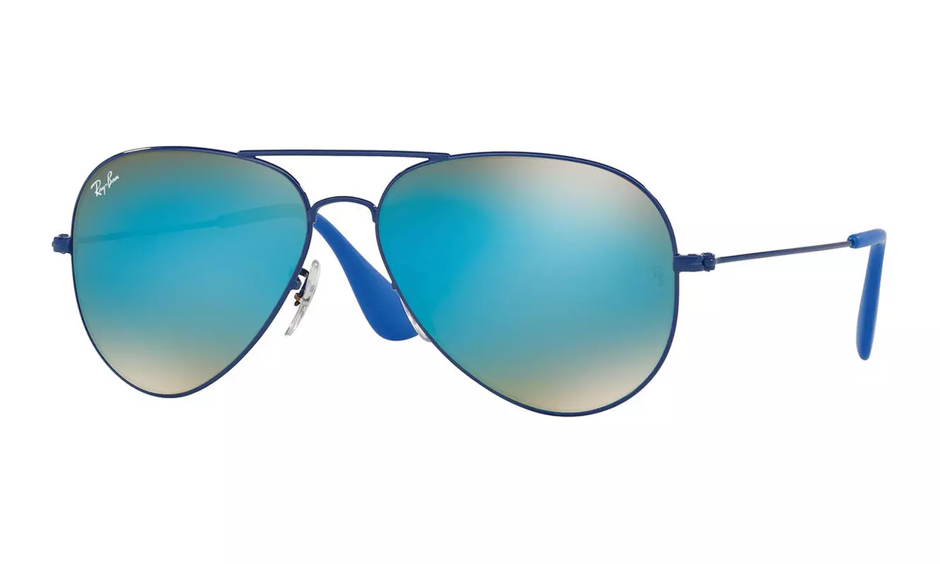 Ray-ban Aviators Blue Mirror 58mm Ray Ban Aviator 58mm Flash Mirror Blue / Matte Gold RB 3025  main image 3