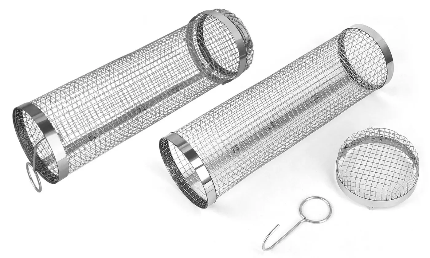 iMounTEK Two-Pack 360-Degree Rolling Stainless Steel Grill Basket