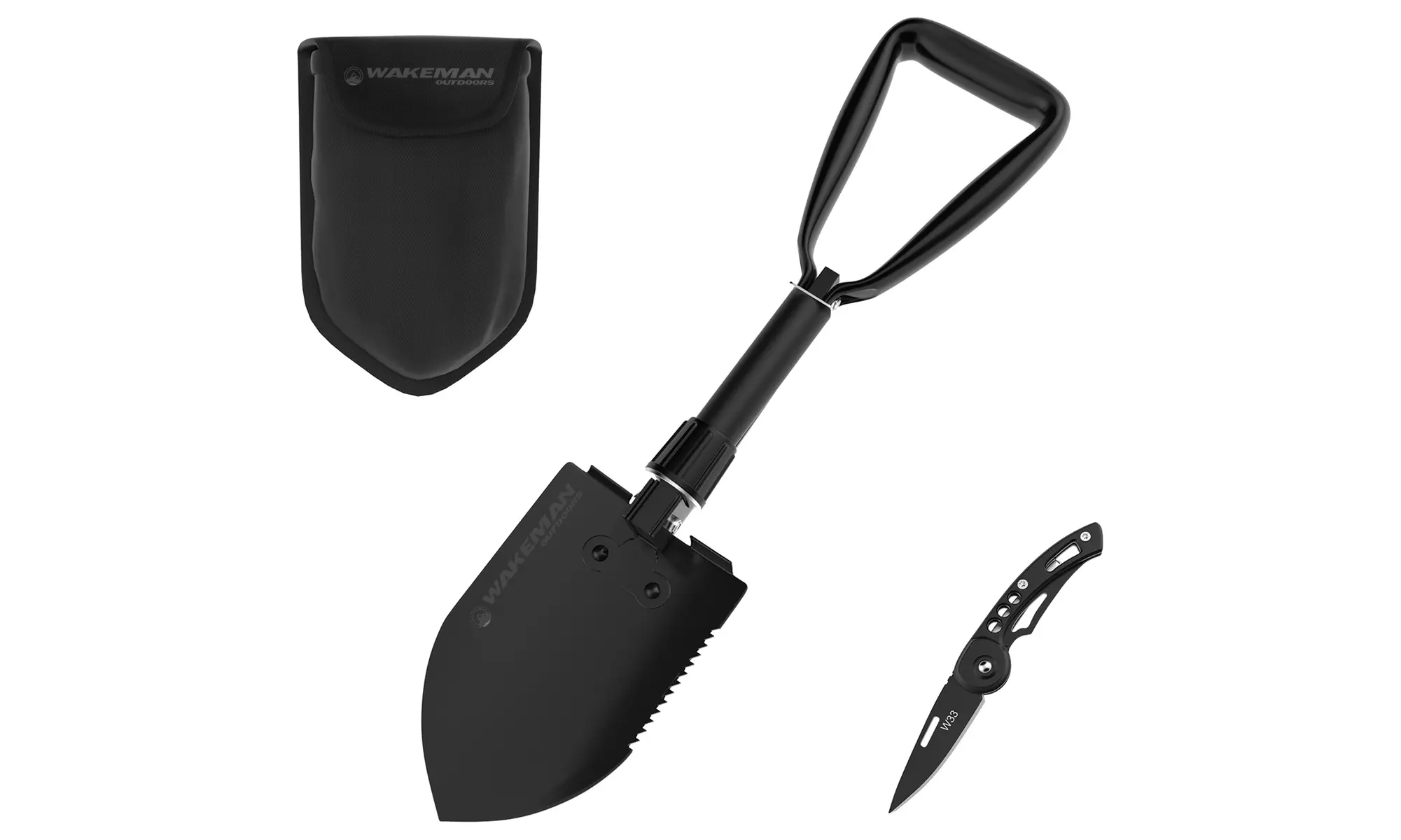 Folding Multitool Shovel, Pickaxe and Saw by Wakeman Outdoors - Primary Image