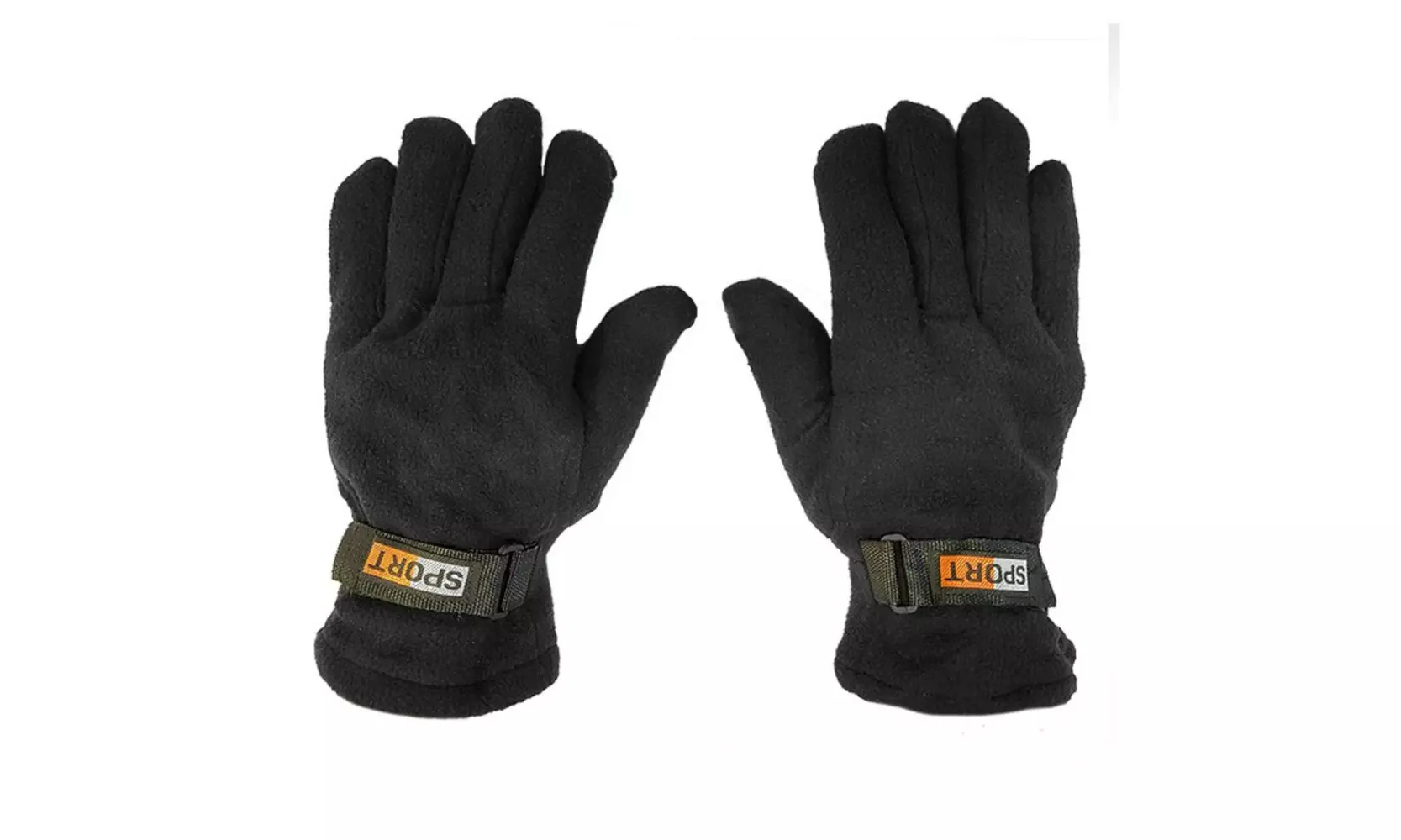 Men's Fleece Lined Adjustable Warm Winter Gloves (2 Pairs) - Primary Image