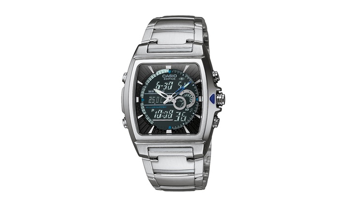 casio edifice men's ip stainless steel grey bracelet watch