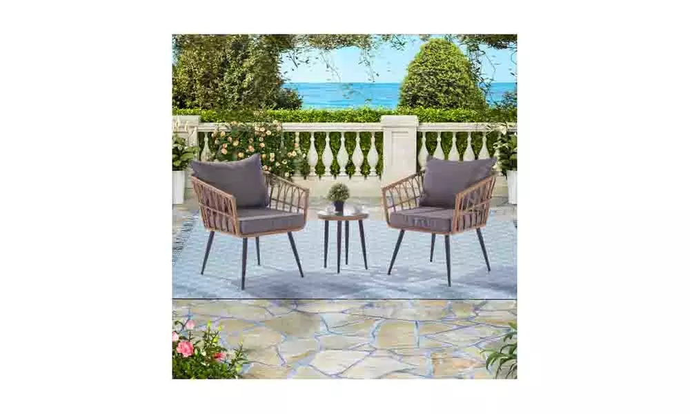 Outdoor Garden Rattan Furniture Sofa And Table Set Patio Chairs - Second Medium