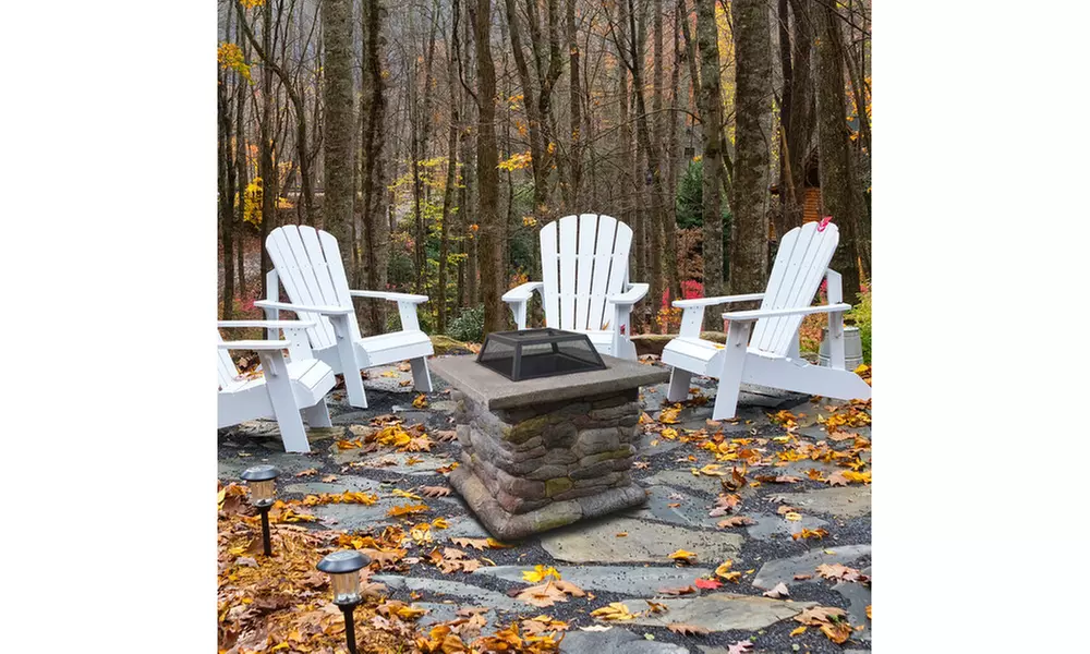 Astella 30 Inch Outdoor Cast stone Fire Pit with Fire Poker Included - Primary Image