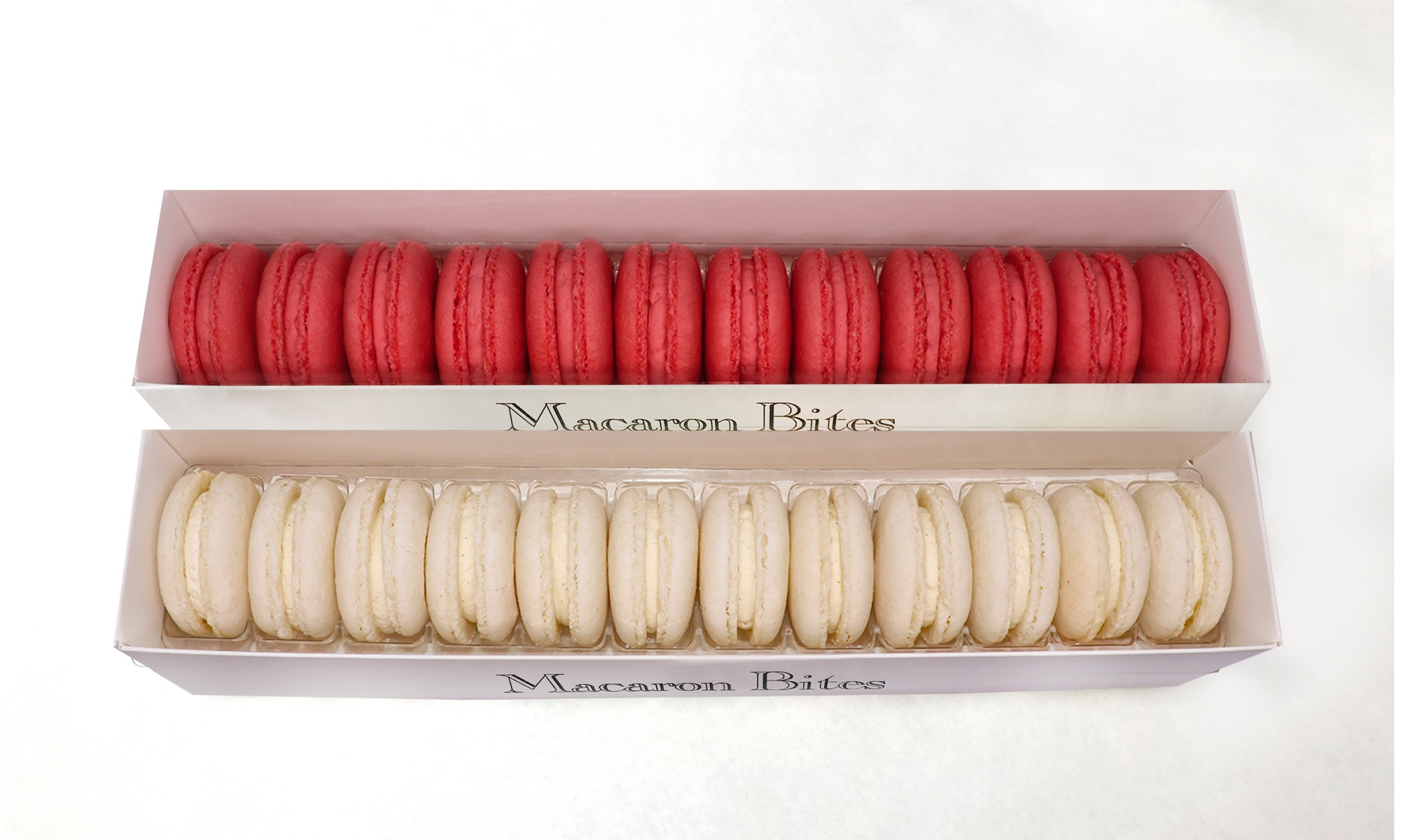 24 Pieces Macaron Bites Red Velvet and Vanilla Macaron Cookie Gift Box 