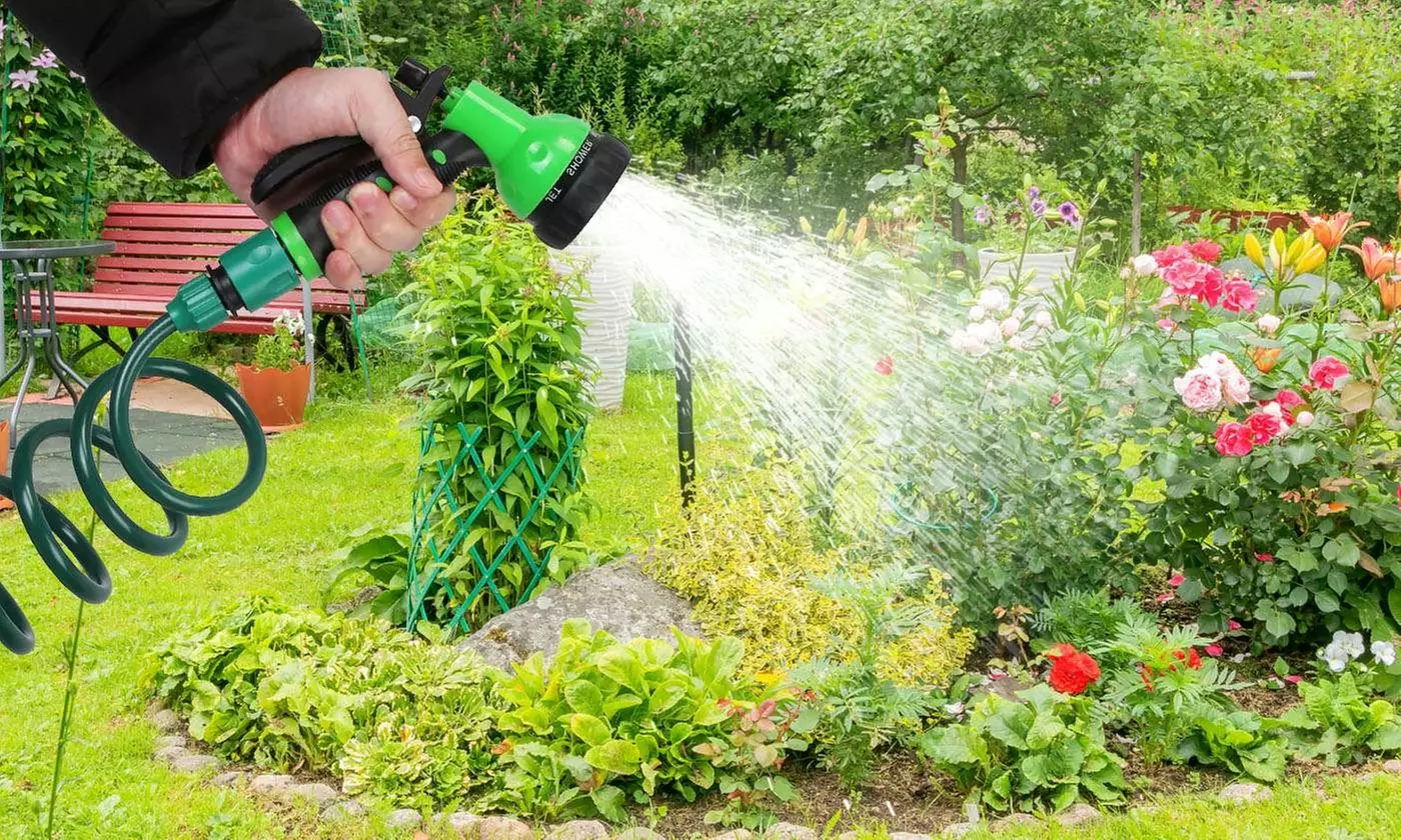 LakeForest EVA Recoil Garden Hose Self-Coiling Water Hose - 24.6FT/49.2FT/65.6FT