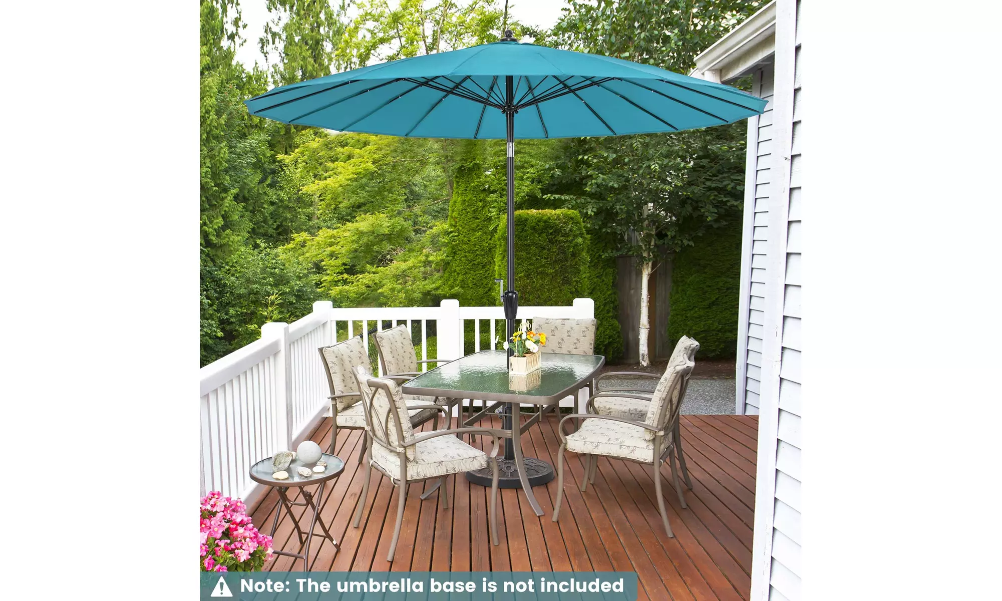 Costway 9 FT Round Patio Umbrella with Push Button Tilt & Crank Handle