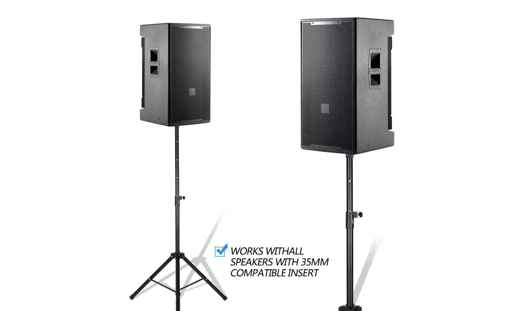 2X Universal Heavy Duty Tripod Studio Monitor PA DJ Speaker Stand Adjust Height - Primary Image