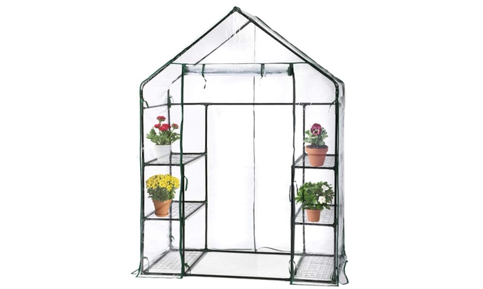 Portable Mini Indoor Outdoor Greenhouse Plant Shelves Tomato Herb Canopy