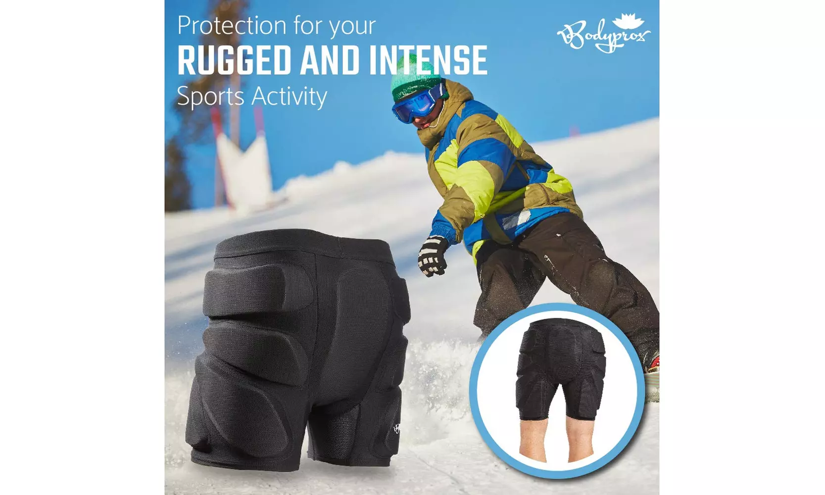 Bodyprox Protective Padded Shorts for Snowboard,Skate and Ski - Second Medium