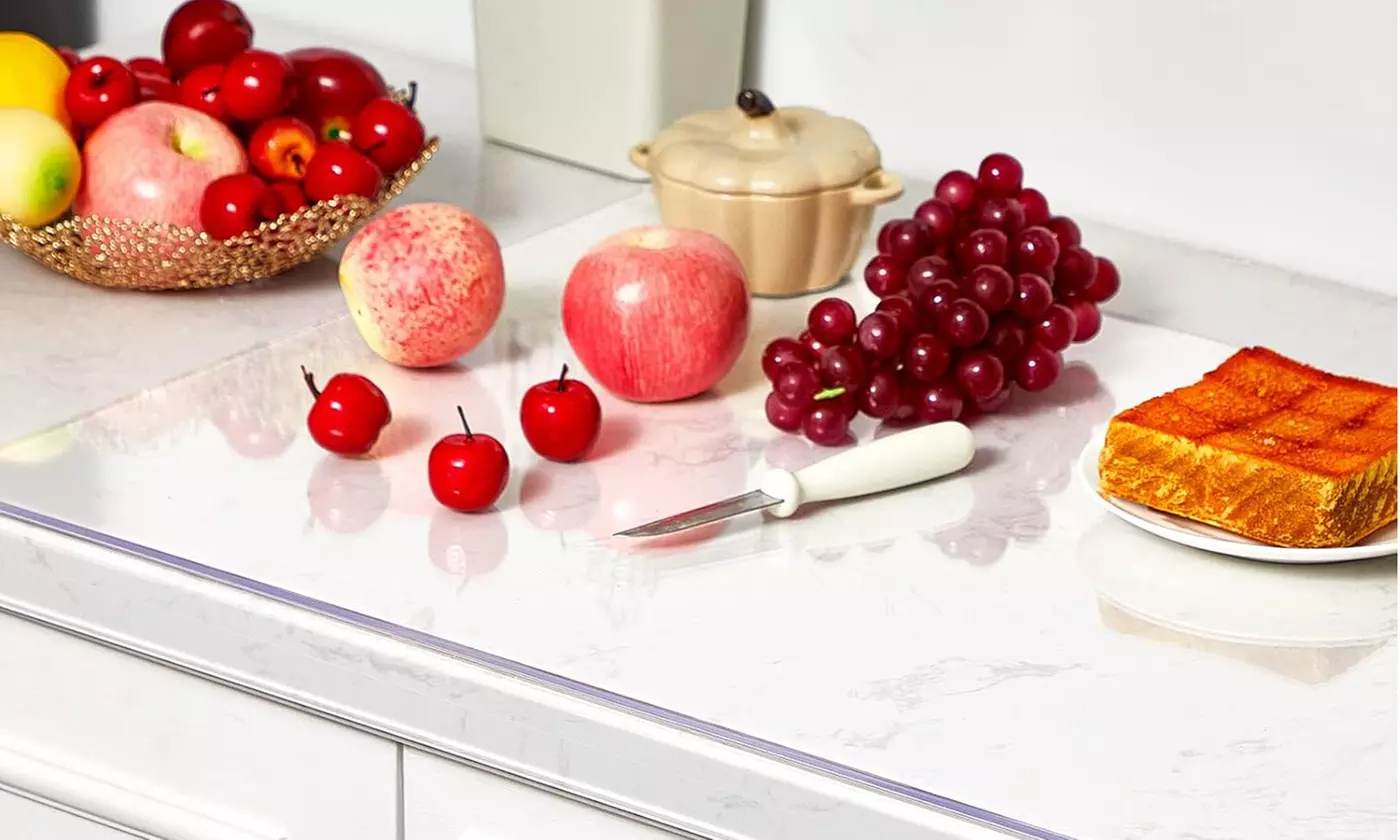 NewHome 18"x16" Clear Acrylic Cutting Board with Counter Lip (2-Pack)