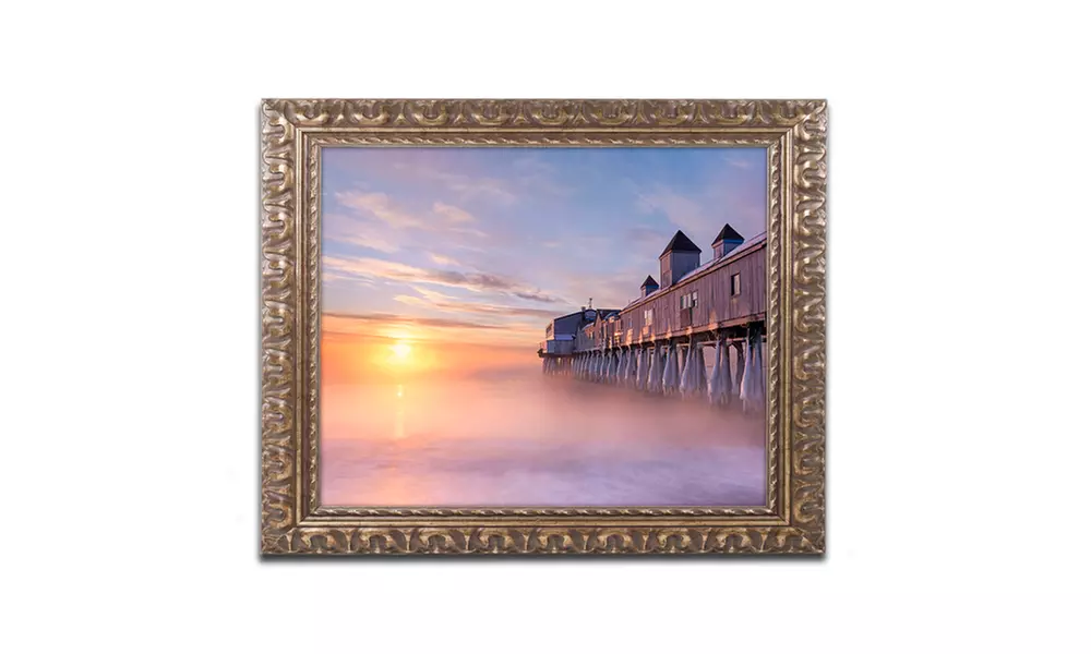 Michael Blanchette Photography 'Frozen Pylons' Ornate Framed Art - Primary Image
