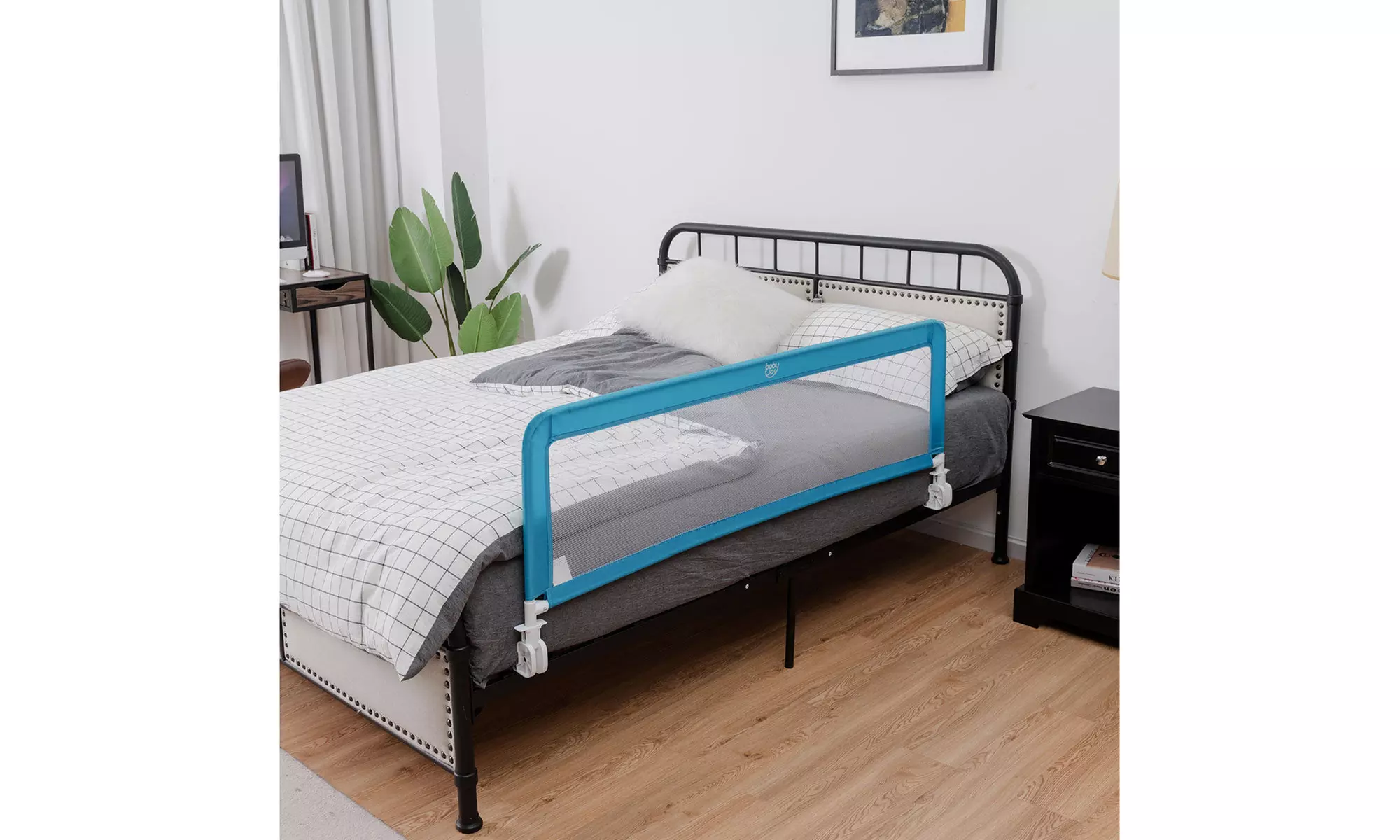 59 Breathable Baby Children Toddlers Bed Rail Guard Safety Swing Down - Primary Image