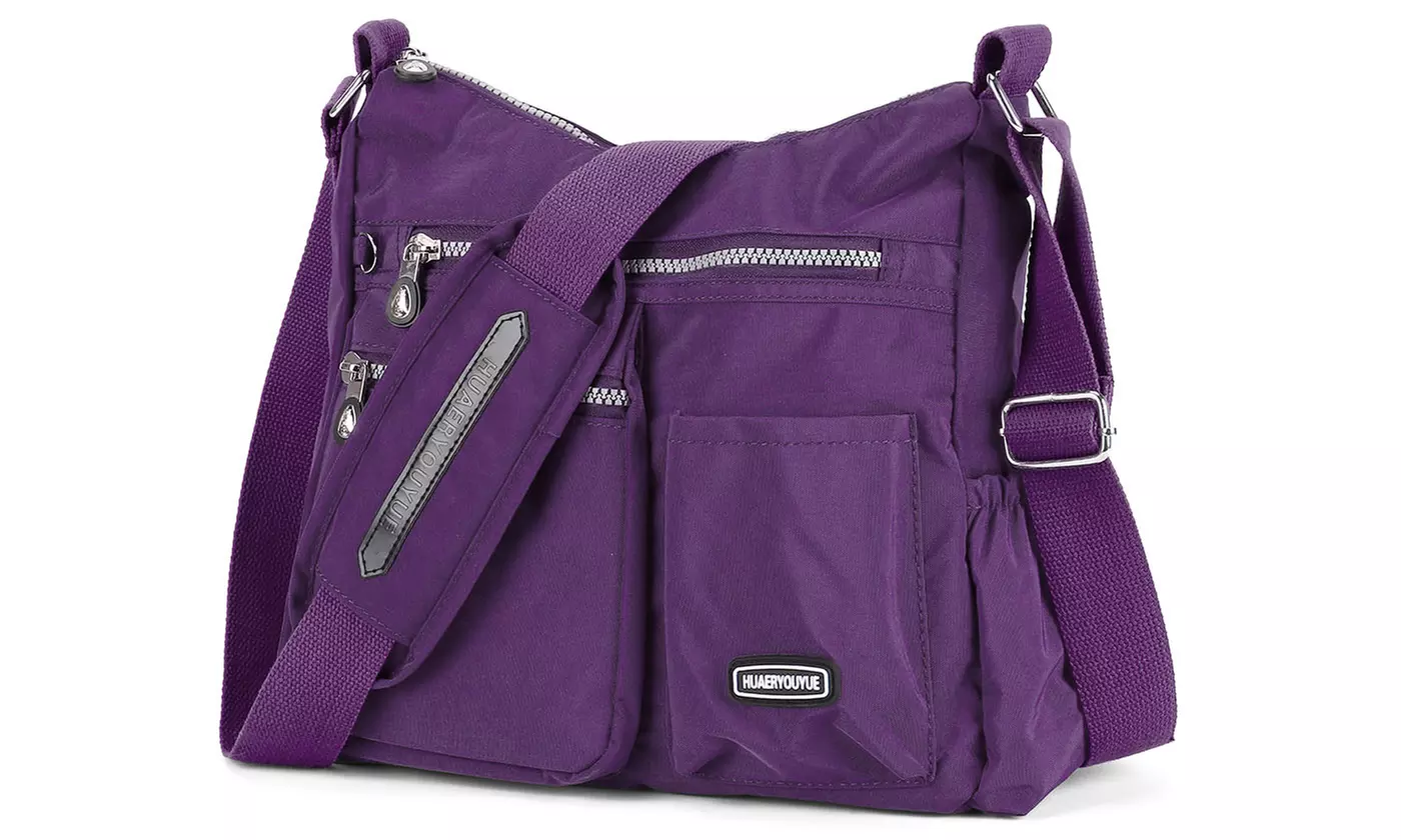 Women Nylon Waterproof Multi Pockets Crossbody Messenger Shoulder Bag