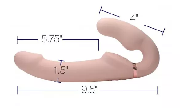 Remote Control Inflatable Vibrating Silicone Ergo Fit Strapless Strap-On - Primary Image
