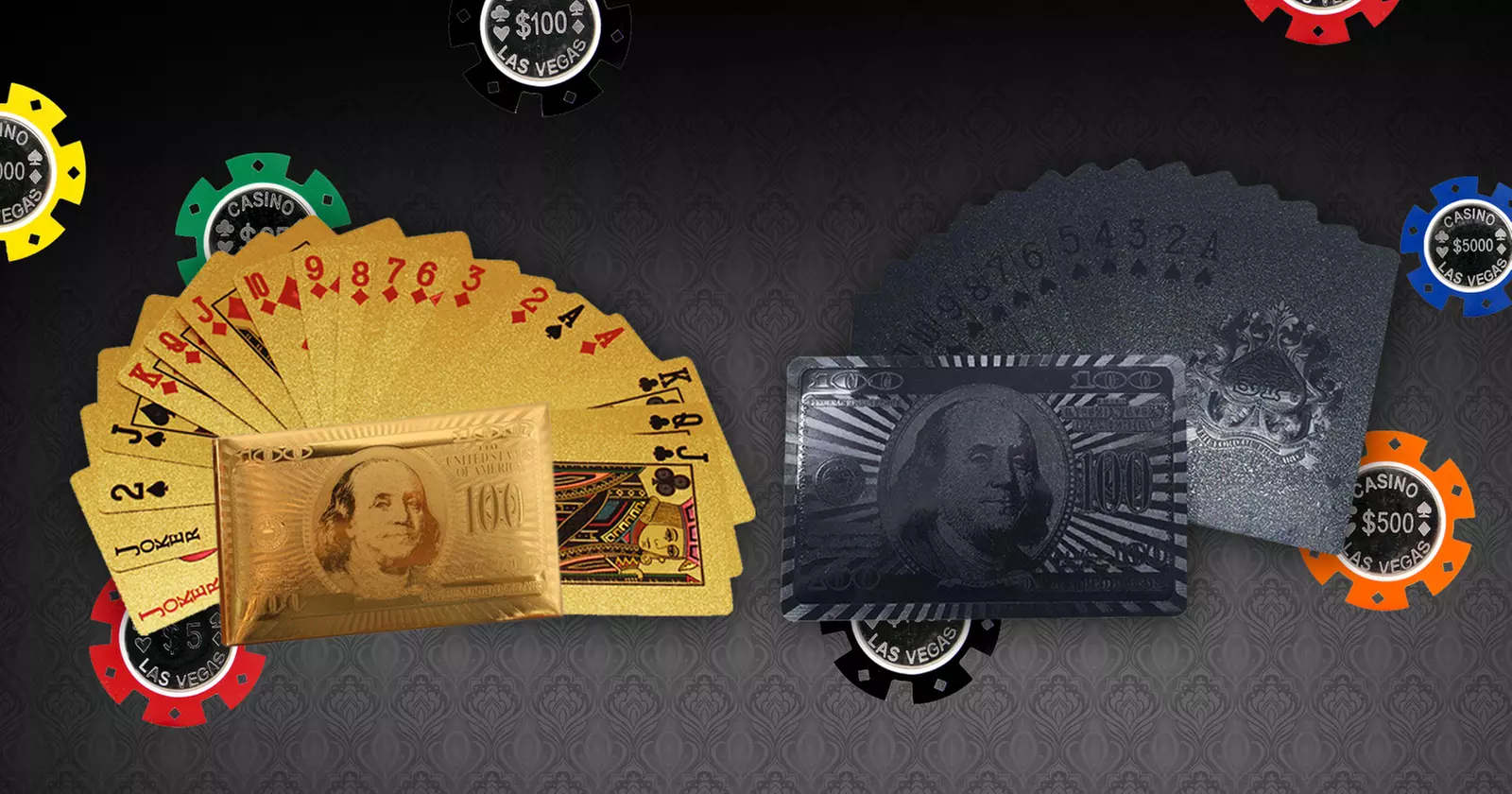 Luxurious Gold Foil and Black Devil Playing Cards - Second Medium