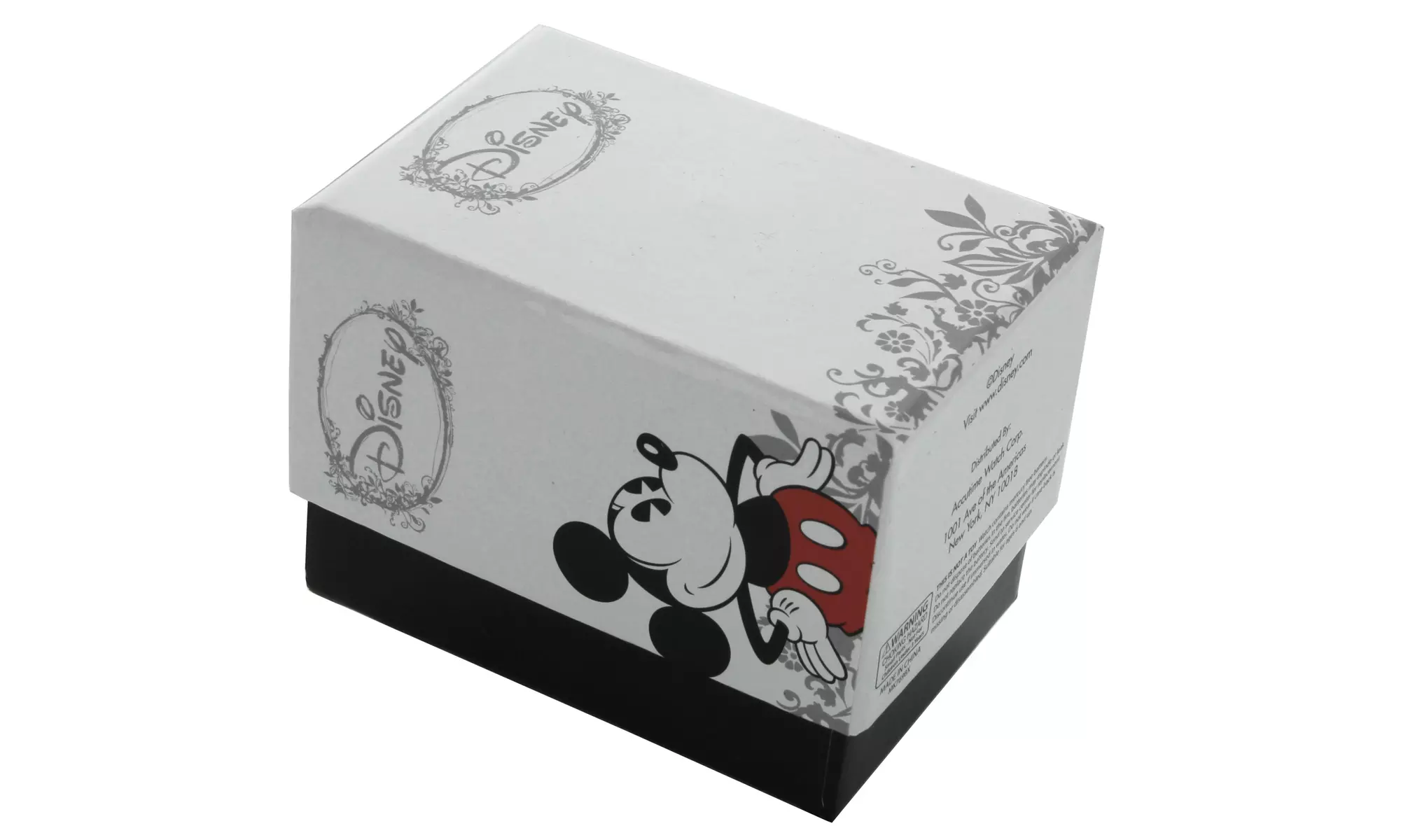 Disney Mickey Mouse Watch watch Silver Case Black Band MK1521 - Second Medium