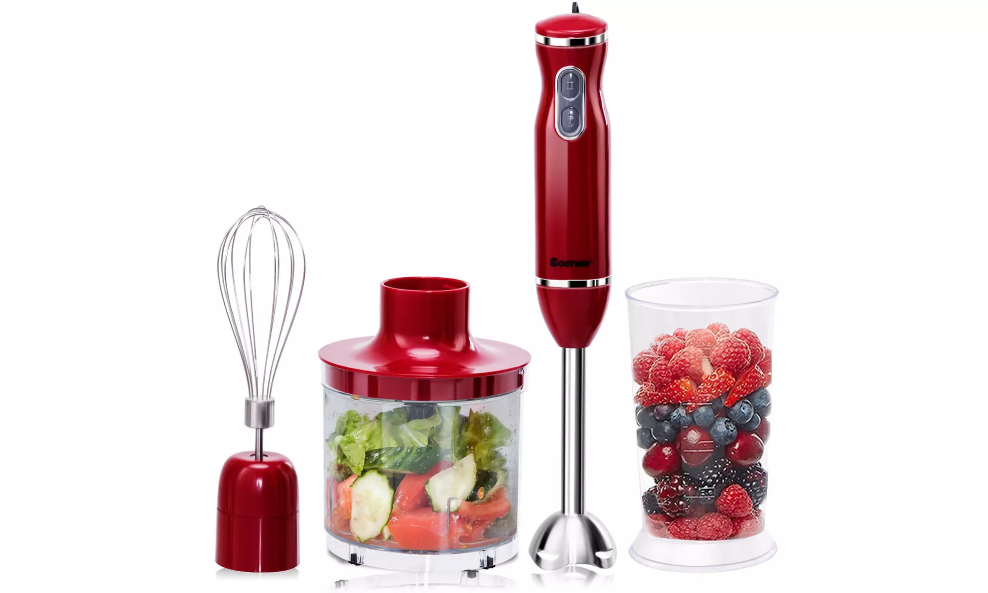Costway 4-in-1 Immersion Hand Blender Set 2 Speed w/ Food Chopper Egg  - Primary Image