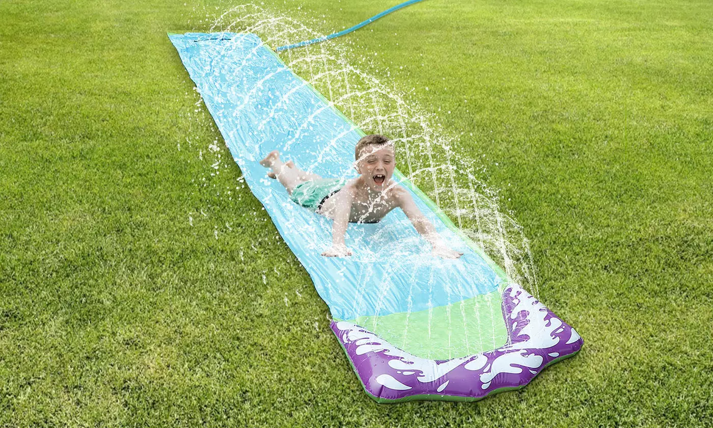 CoolWorld Kids 15.7FT Single Track Water Slide w/ Splash Sprinkler & Crash Pad - Primary Image