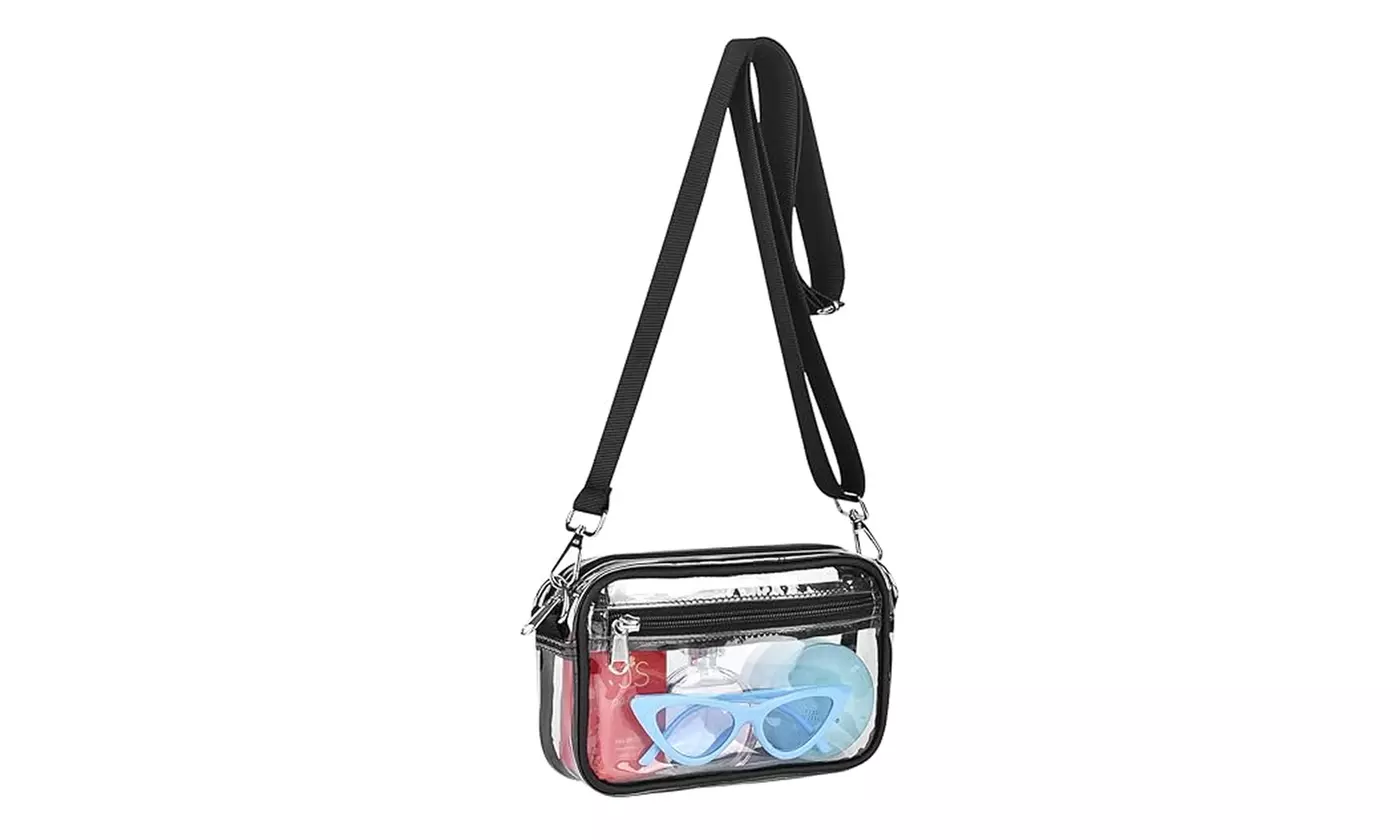 Clear PVC Stadium Approved Sling Bag Crossbody Purse Fanny Pack