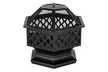 24" Hexagonal Shaped Iron Brazier Wood Burning Fire Pit  for Backyard Poolside - Second Medium