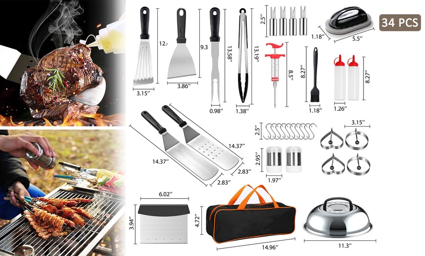 Up To 76% Off On 15/34PCS BBQ Grill Tools Set ... | Groupon Goods