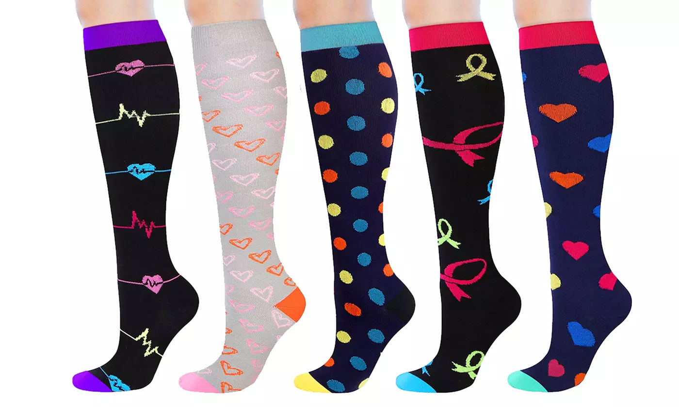 Womens Compression Support Socks  Knee High 20-30mmHg(3 Pairs) - Primary Image