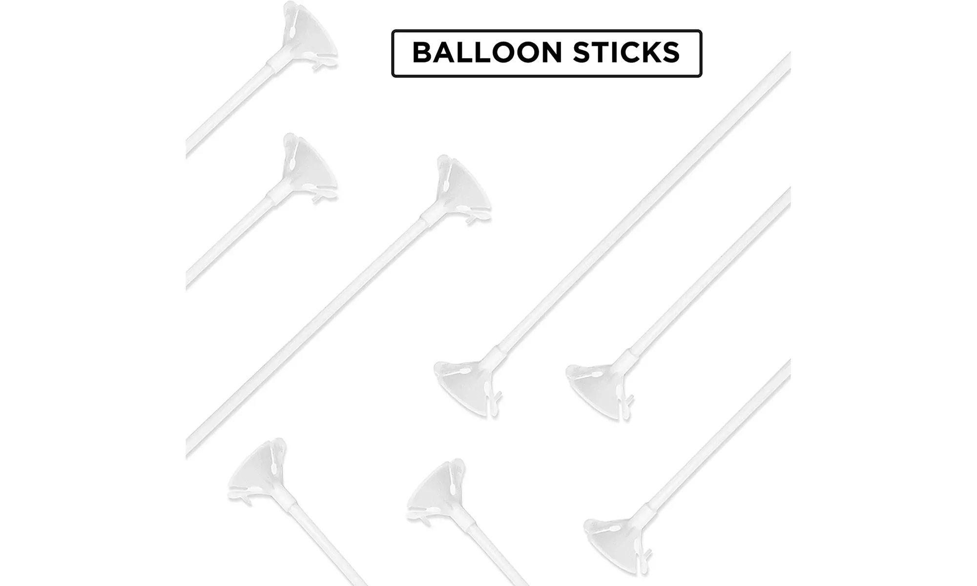 Clear Plastic Balloon Stick Reusable Balloons Column with Stand Base Holder - Second Medium