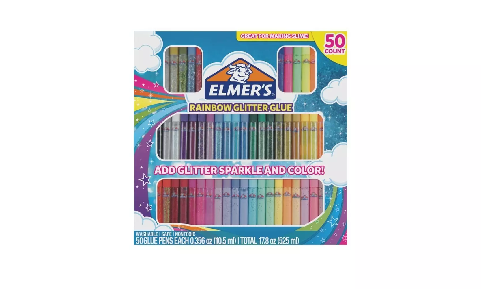  Elmer's Glitter Glue Pens, Rainbow, 50-Count - Primary Image