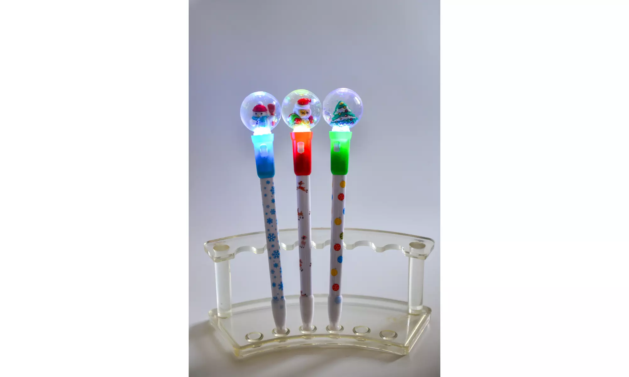 Christmas Snow Globe Light-Up Pens (3-Pack) - Second Medium