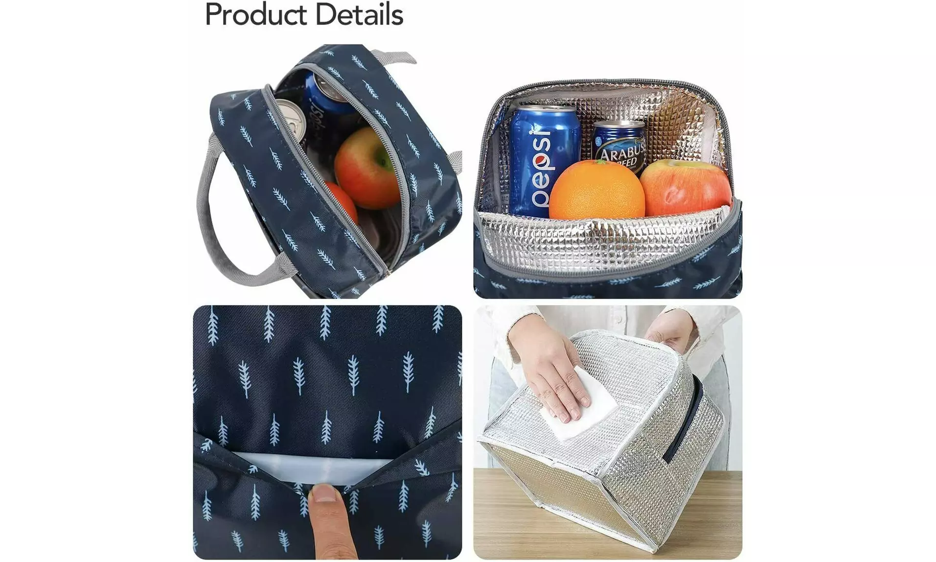 Portable Insulated Lunch Bag Bento Box Cooler Tote for Kids Adult Men Women