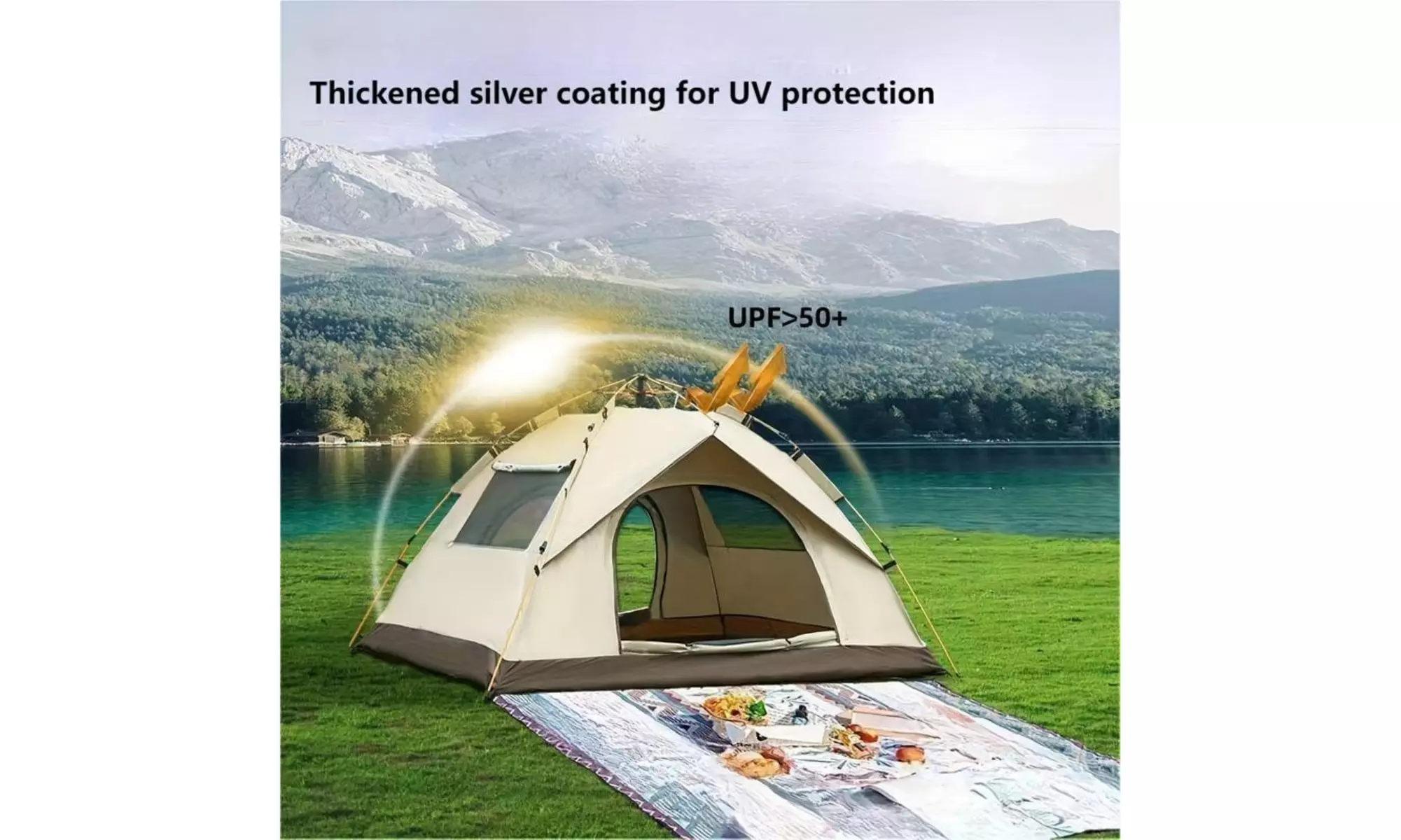 Pop Up Tent,Camping Tent for 2-4 Person Portable Waterproof 