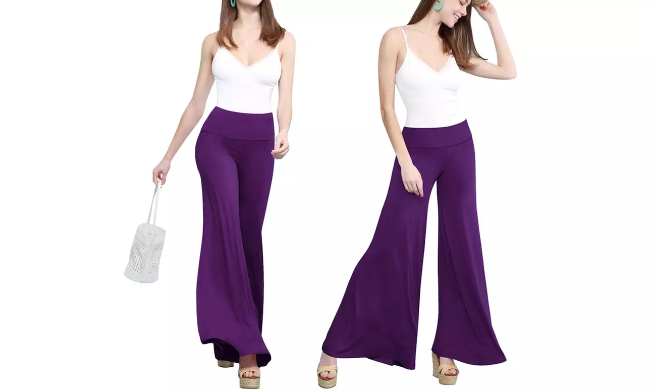 Made by Johnny Women's Casual Comfy Wide Leg Palazzo Pants
